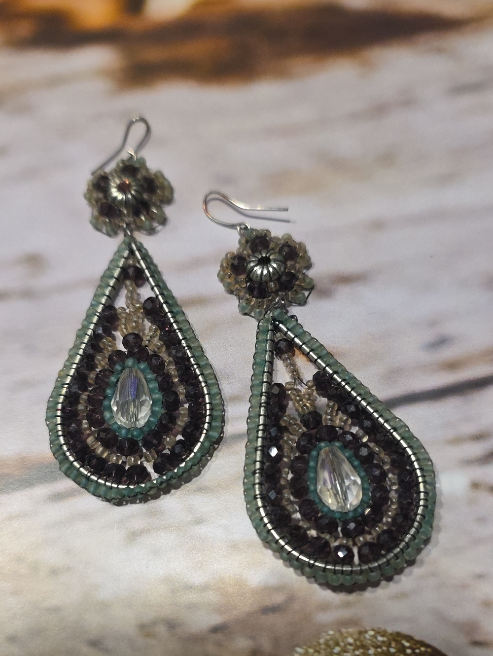 Beaded Teardrop Earrings